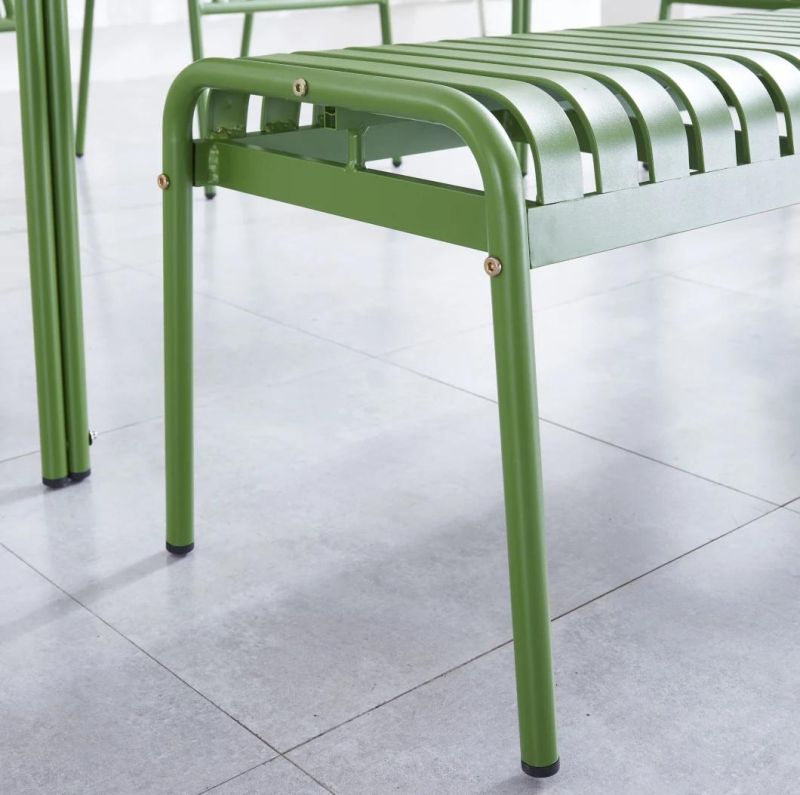 Metal Frame Garden Chair Stacking Aluminum Dining Meeting Chair Restaurant Bench