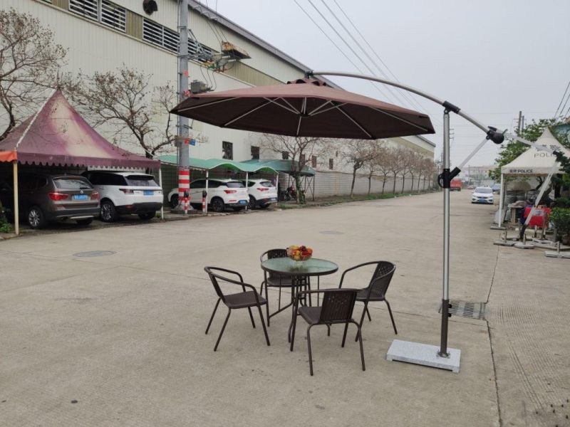 Outdoor Indoor Leisure Black and White Striped Big Umbrella for Garden