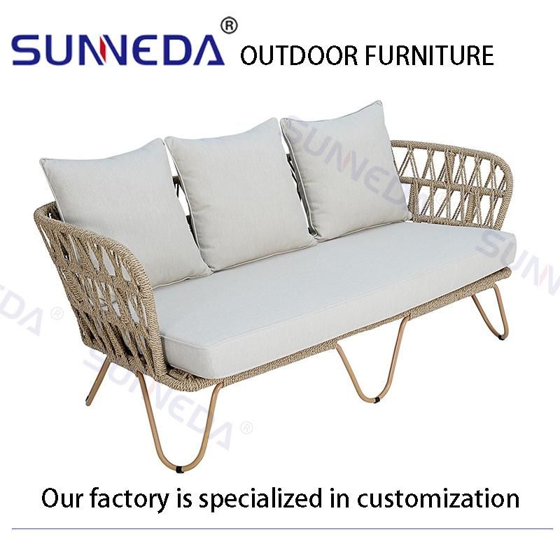 Hotel Comfortable Outdoor Garden Sets Rattan Woven Sofa Set