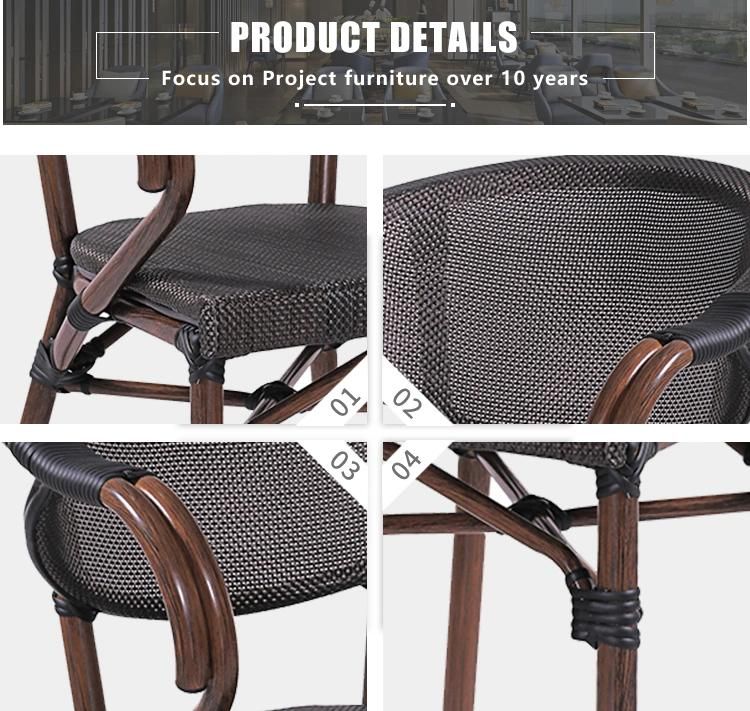 (SP-OC368) Outdoor Bamboo Textilene Fabric Rattan Restaurant Furniture Chair