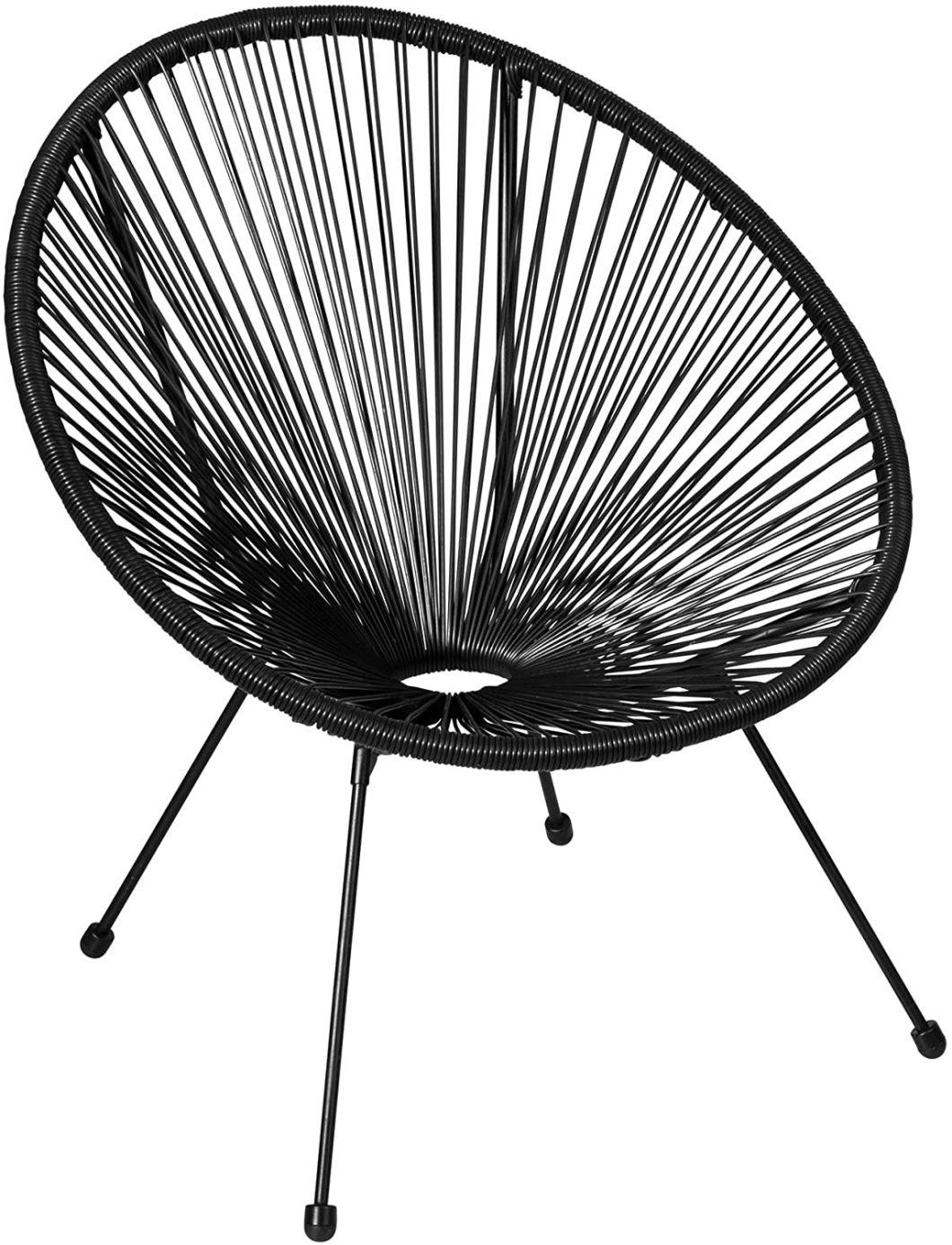 Wholesale Outdoor Furniture Patio Terrace Rattan Chair PE Rattan Metal Table and Chair Garden Set