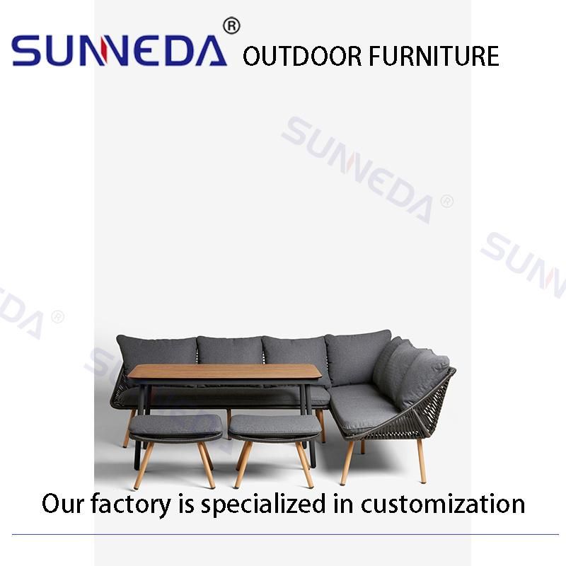 Black Rattan Villa Project Set Wicker Woven Talking Sofa