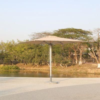 Outdoor Leisure Single Top Iron Middle Pole Hand-Pulled Umbrella