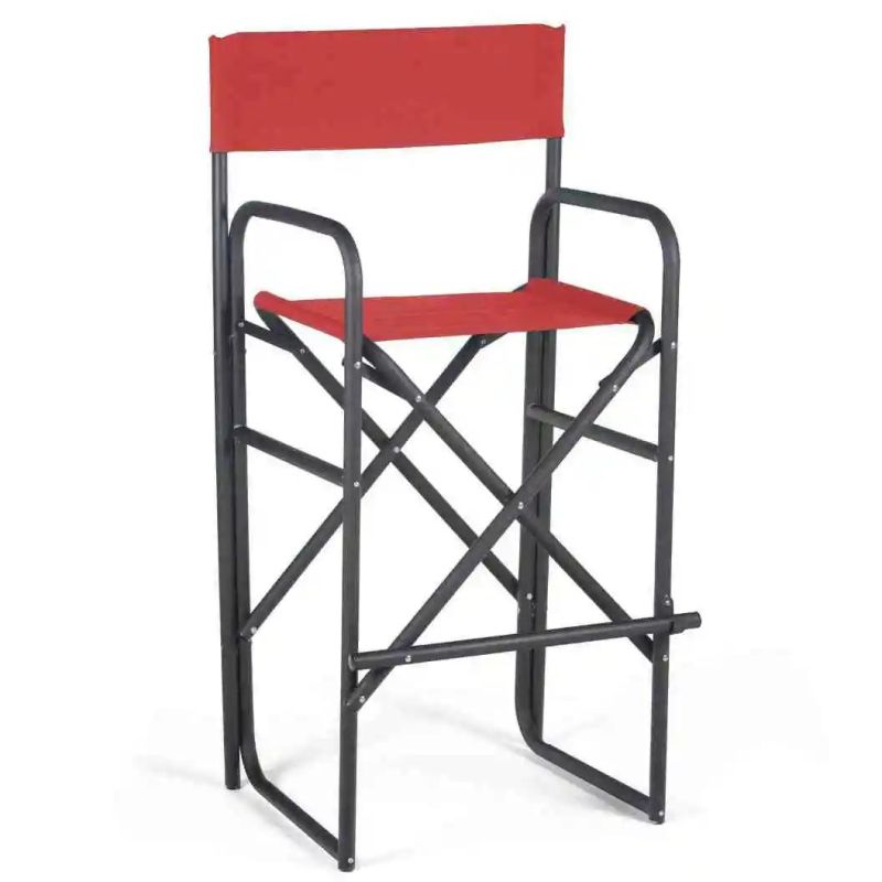 Fashionable Outdoor Folding Director Chair, Stability Beach Chair for Camping, Red Color Director Chair with Tall Legs