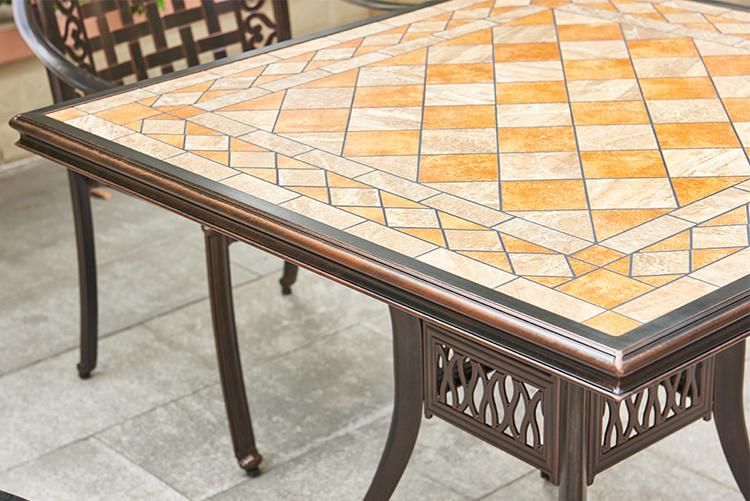 Garden Tea Set Aluminum Cast Garden Furniture for Dining Restaurant