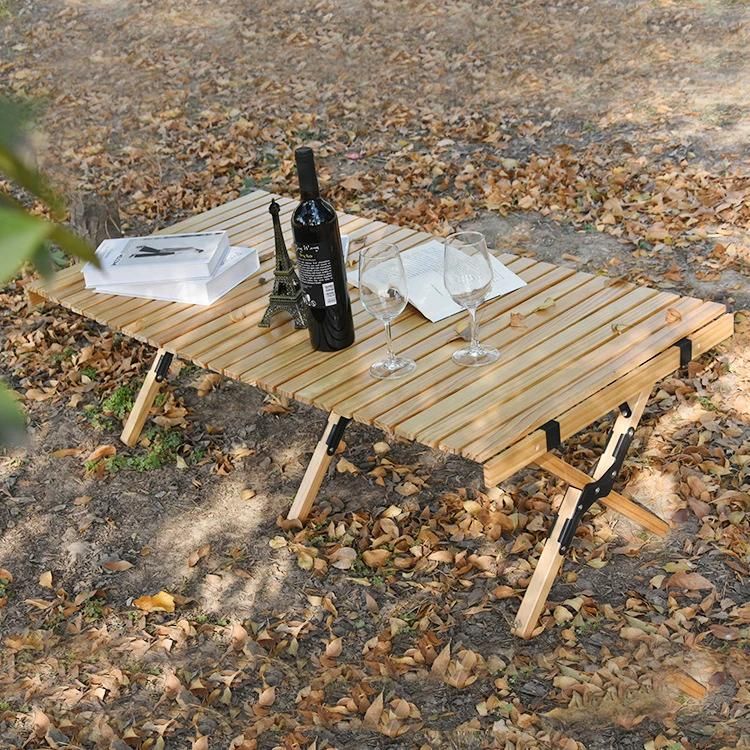 Outdoor Portable Wooden Table Folding Picnic Table Camping Foldable Table