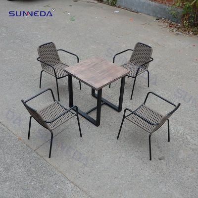 Patio Table Set with Strong Bearing Capacity Thick Iron Frame
