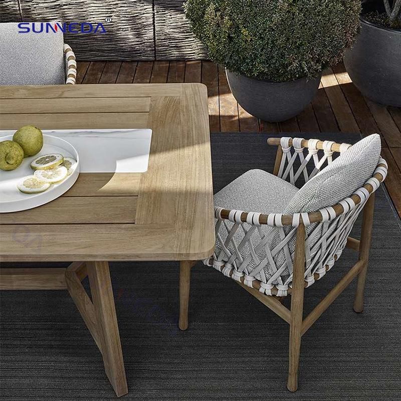 Modern Leisure Webbing Dining Chair Set Courtyard Armchair