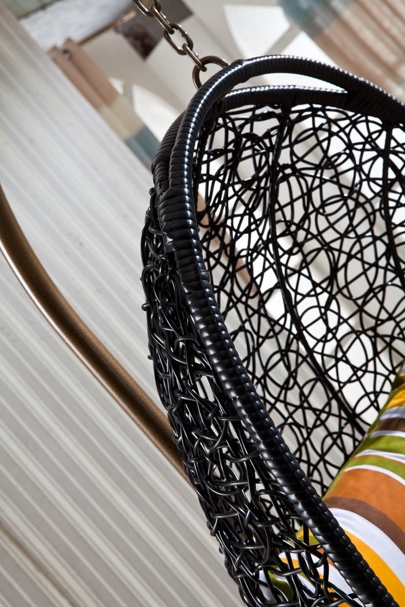China Factory Wholesale Metal Bedroom Garden Hotel Hanging Swing Egg Chair