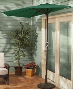 9 FT Half Wall Offset Garden Outdoor Table Umbrella