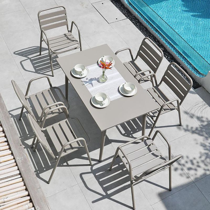 Commercial Lightweight Aluminum Stackable Outdoor Garden Furniture Dining Chair Wholesale