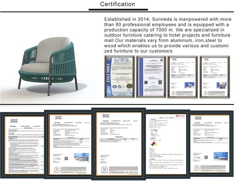 All Aluminum Frame Outdoor Garden Modern Comfortable Chair with Cushion