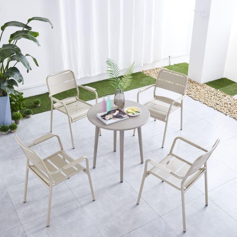 Leisure Outdoor Waterproof Aluminum Wedding Chair PE Rattan Garden Furniture Hotel Dining Chair Set