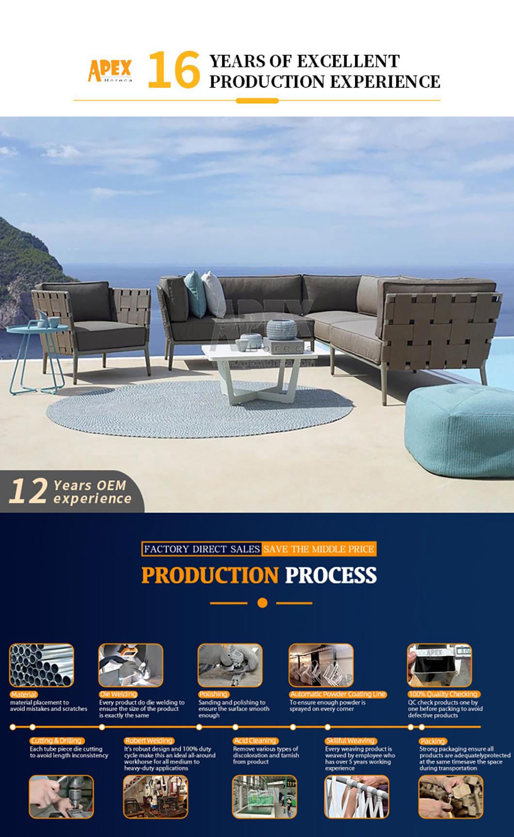 Comfortable Lying Bed Outdoor Waterproof Furniture Set Aluminum Sofa Wholesale