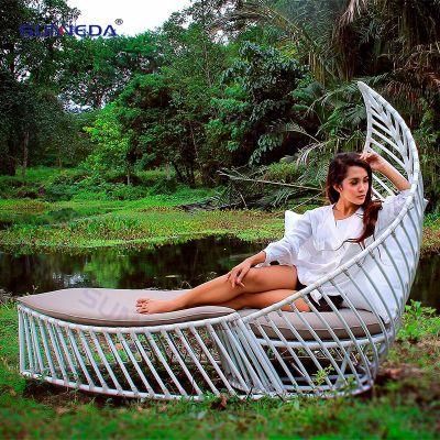 Modern Luxury Home Hotel Swimming Pool Outdoor Furniture Leafs Sunbed Daybed