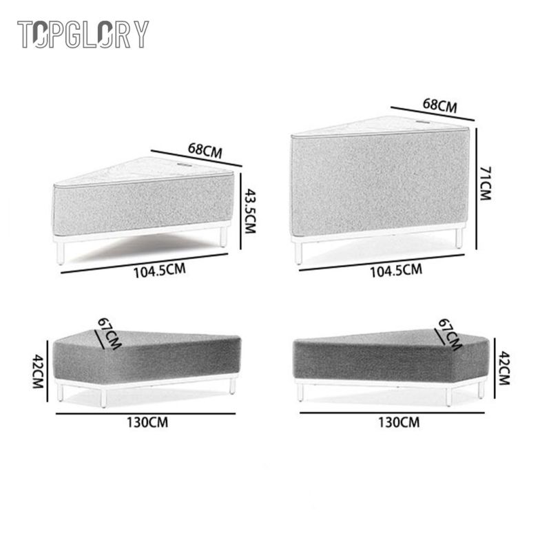 New Modern Design Arbitrary Combination Outdoor Aluminum Frame Fabric Cushion Sofa Set