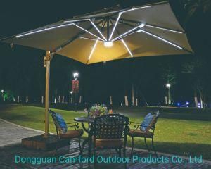 High Quality Garden Parasol Polyester Canopy Umbrella with LED Light