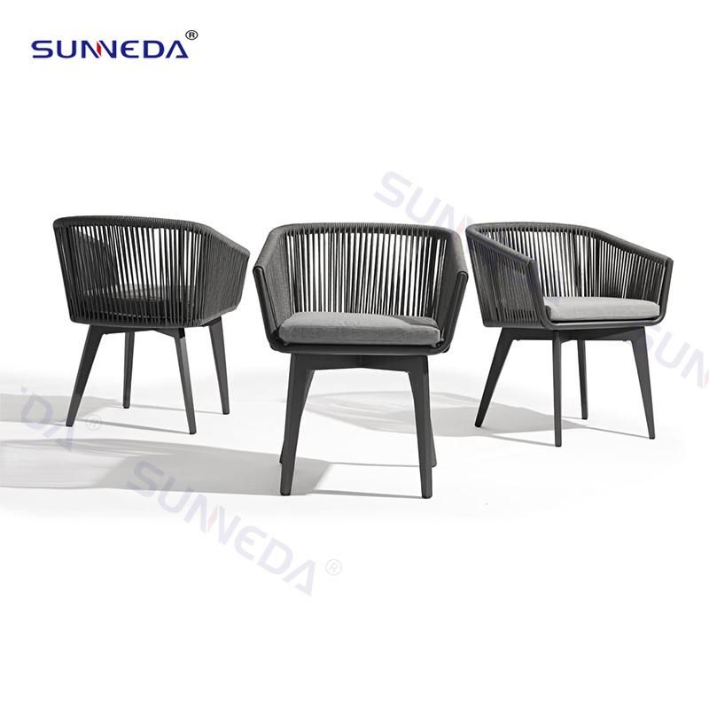 Commercial Moderate Cost Outdoor and Indoor Furniture Rattan Weave Rope Armchair