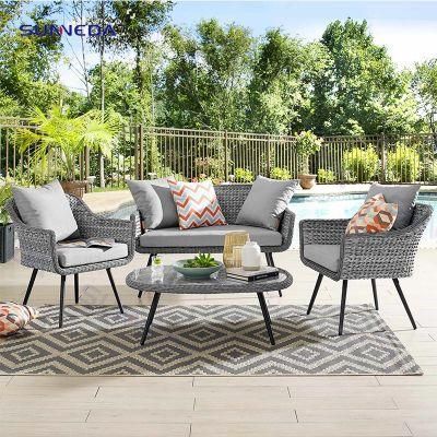 Rattan Two Seat Sofa with Cushion Outdoor Garden Furniture