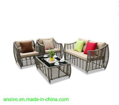 Outdoor Sofa Rattan-Like Rattan Combination Creative Sun Room Sofa Round Rattan Rattan Three-Person Courtyard Leisure Rattan Chair
