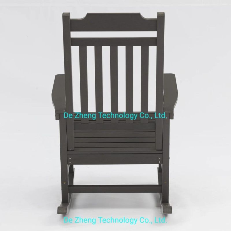 Modern Simple Waterproof Commercial Hotel Garden Resort Polywood Wooden Rocking Chair Outdoor Balcony Plastic Deck Chair for Courtyard and Villa