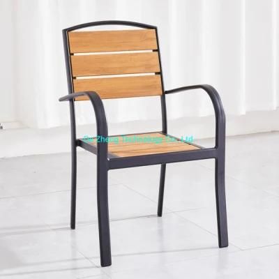 Modern Outdoor Stackable Wood Waterproof Garden Chairs Set for Restaurant