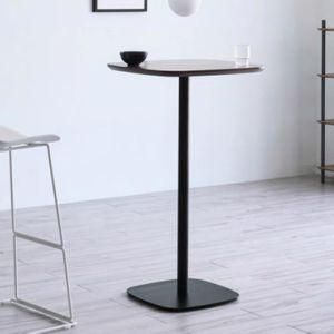 New Design Durable Furniture Circle Center High Table Metal Iron Base HPL Bar Table