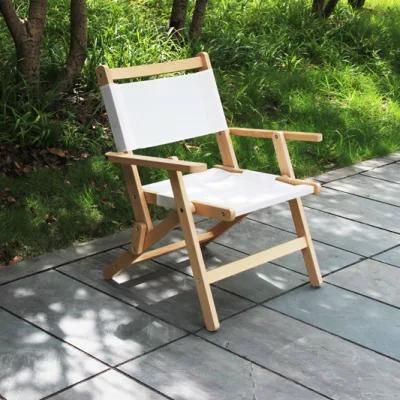 Wooden Outdoor with Polyester Fabric Folding Beach Chair