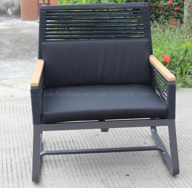 Leisure Rope Weaving Garden Dining Chair Outdoor Furniture with Cushion