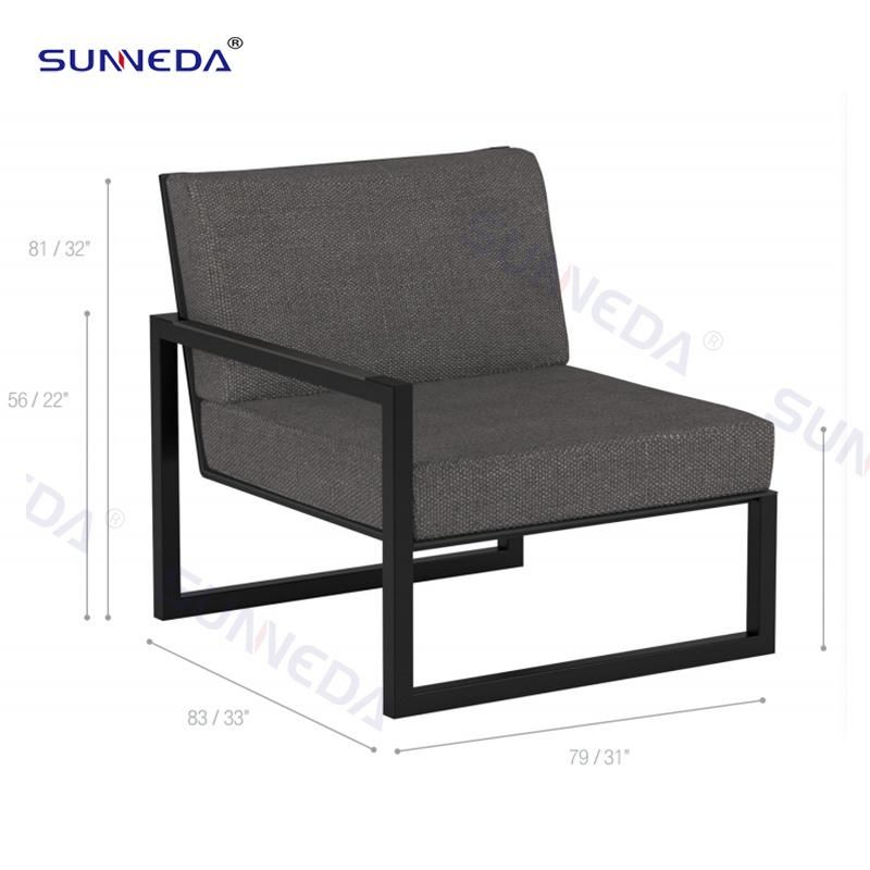 Hot Sale European Hotel Resort Villa Garden Aluminum Corner Sofa Lounge Sets Outdoor Patio Furniture Beach Sofa