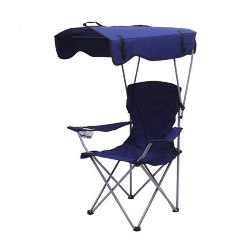 Portable Folding Beach Chair Fishing Stool with Lift and Umbrella Camping Accessories Furniture Outdoor Oxford Cloth Wyz20333