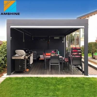 Modern Furniture Outdoor Waterproof Bioclimatic Adjustable Louver Aluminum Pergola with Zip Screens