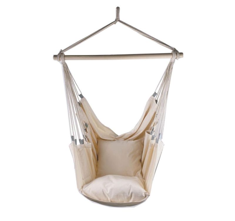 XXL 100% Cotton Lounge Two Pillow Removable Hanging Chair