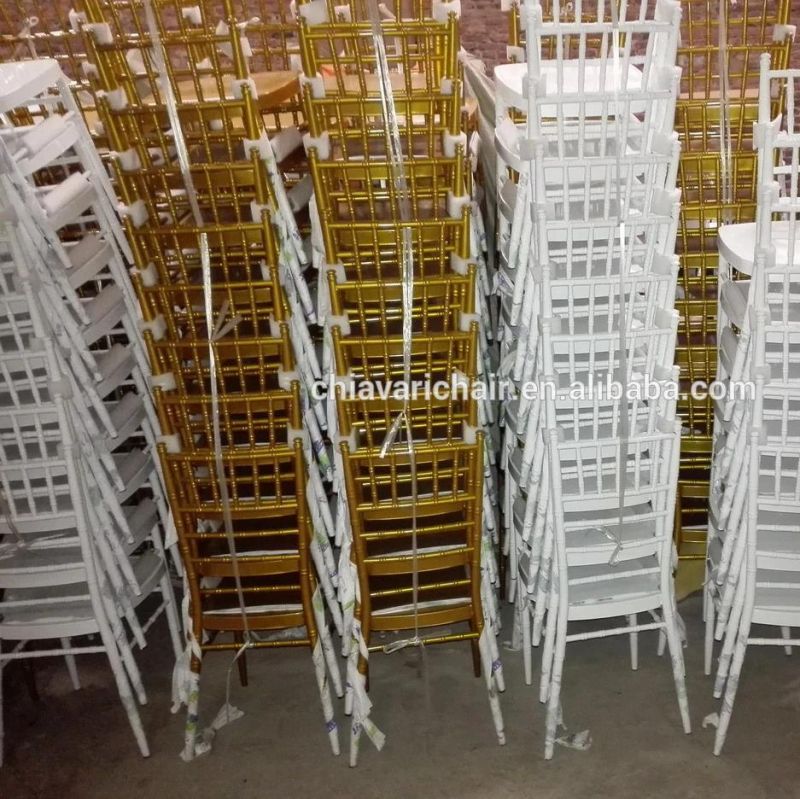 White Color Stackable Metal Chiavari Aluminium Wedding Tiffany Chairs