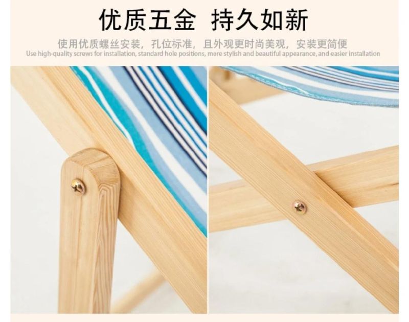 Comfortable Bamboo Folding Sun Lounger for Outdoor Beach
