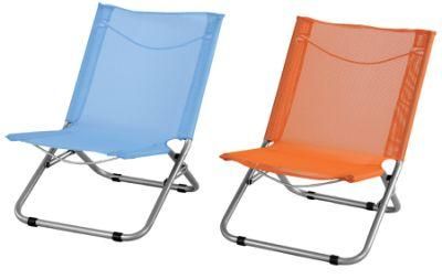Fashionable Easy Folding Beach Chair in Blue Color, Folding Chair with White Painted Metal Frame