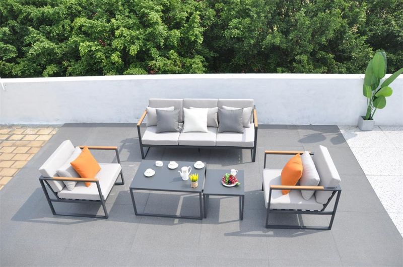 Modern Garden Furniture Sofa Patio Rattan Outdoor Lounge Set Hotel Home Aluminum Leisure Sofa Set