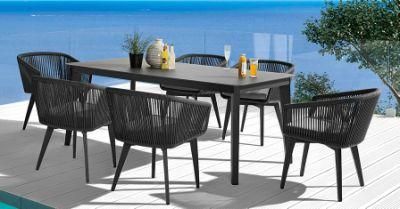 Modern Outdoor Leisure Rope Dining Table Set