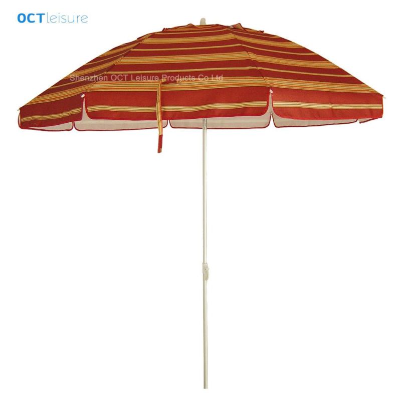 Aluminum Beach Umbrella / Beach Parasol with Stripe Design (OCT-AUSTPOLY)