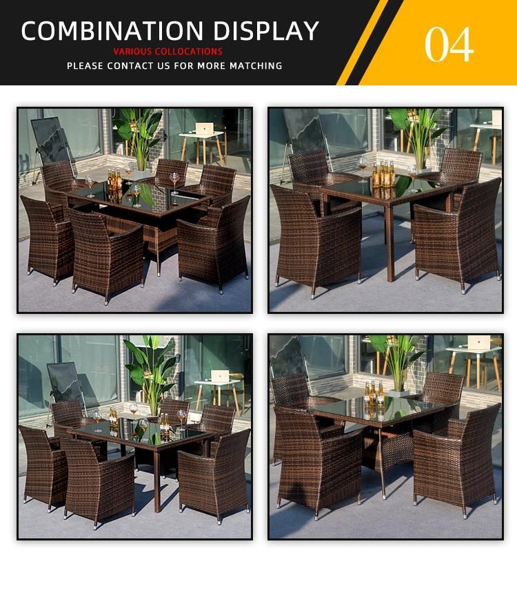 Outdoor Garden Restaurant Rattan Furniture Dining Table and Chair