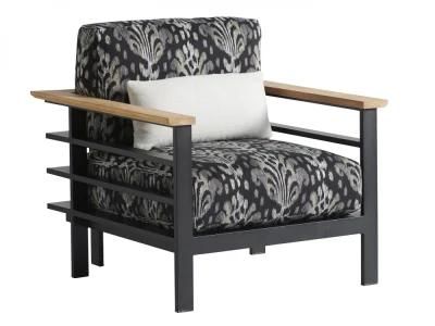 Hotel Patio Leisure Single Seat Sofa with Teak Wood Armrest
