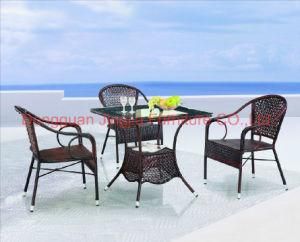 Iron Frame Rattan Garden Dining Leisure Table (JJ-S438&570)