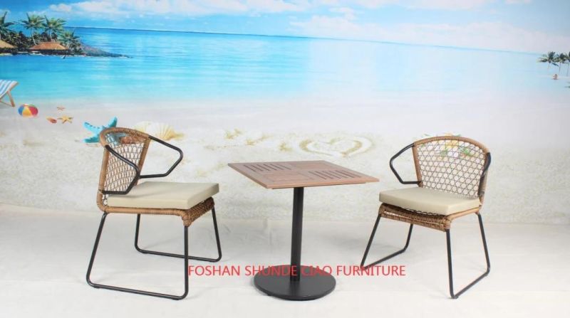 Aluminum Owoder Coating Leisure Rattan Table and Chair Outdoor Furniture