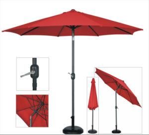 New Outdoor Large 6 Rib Market Umbrella Steel 2.7m Diam with Crank