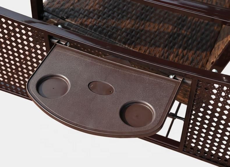 Outdoor Garden Swing Chair Rattan Swing Chair with Adjustable Sunshade