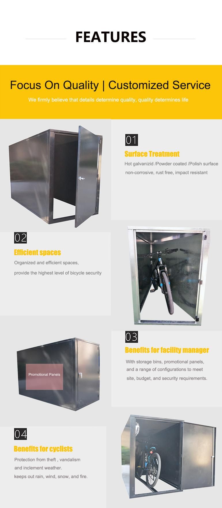 Garden Shed Storage Outdoor Metal Furniture Bicycle Container Storage Cabinet Locker Bike Box Garage Rack Shed