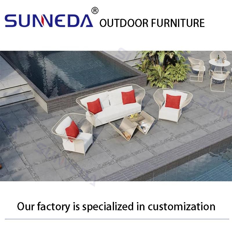 W Shape Table Committee Club Luxurious Outdoor Sofa