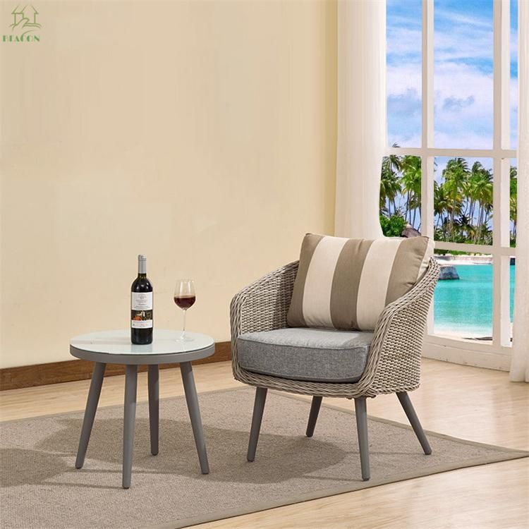 Garden PE Rattan Wicker Waterproof Leisure Chair Table Aluminum Frame Rust-Proof Outdoor Dining Sets