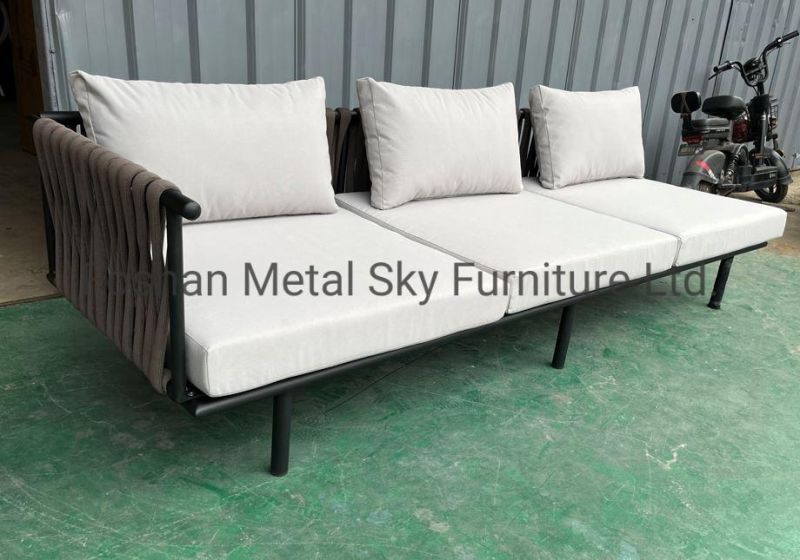 Outdoor Aluminum Garden Hotel Villa Patio Wooden Wicker Rattan Sofa