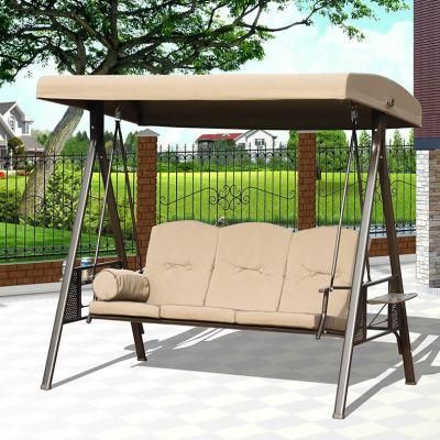 Comfortable 3 Seater Canopy Swing Chair Garden Patio Swing Hanging Chair